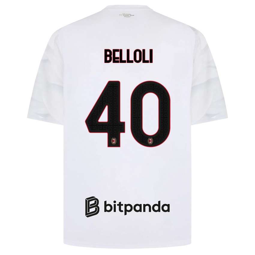 ילדים Sofia Belloli #40 לבן אדום שחור הרחק ג'רזי 2026/27 חולצה קצרה