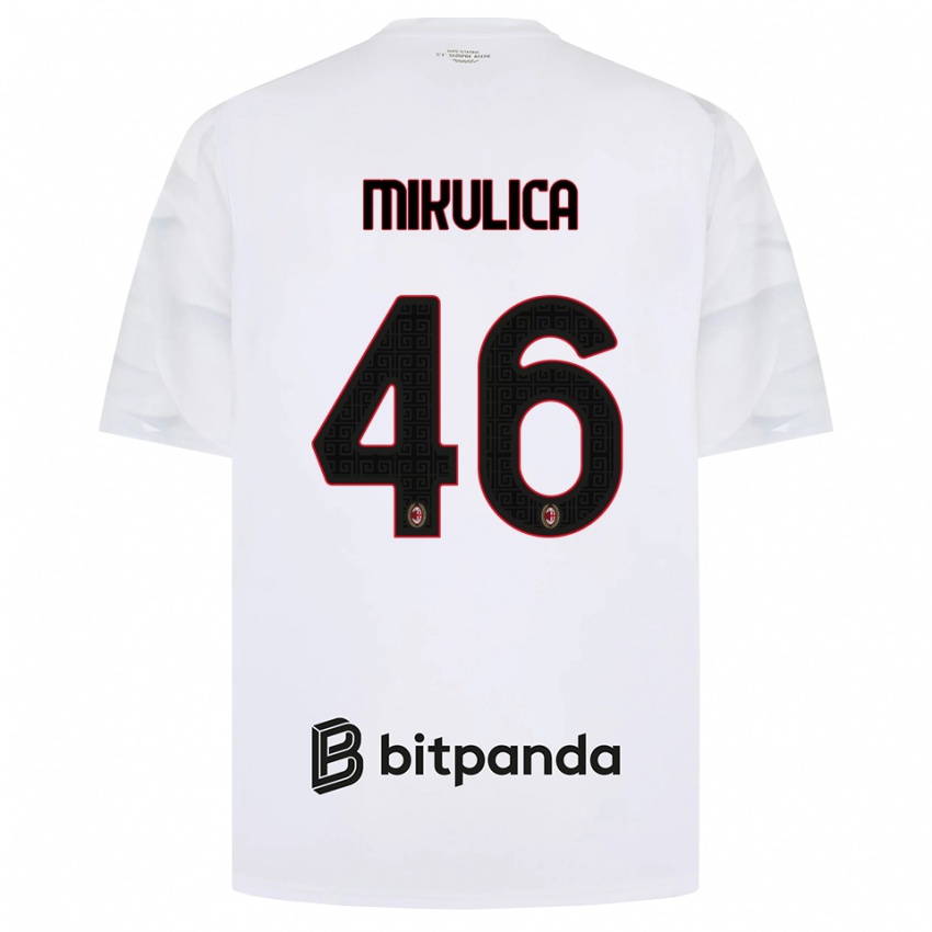 ילדים Petra Mikulica #46 לבן אדום שחור הרחק ג'רזי 2026/27 חולצה קצרה