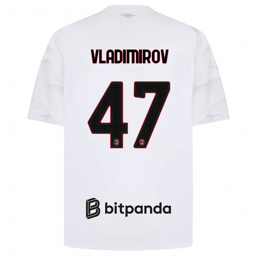 ילדים Valeri Vladimirov #47 לבן אדום שחור הרחק ג'רזי 2026/27 חולצה קצרה