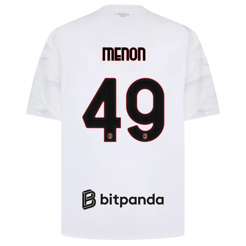 ילדים Luca Menon #49 לבן אדום שחור הרחק ג'רזי 2026/27 חולצה קצרה
