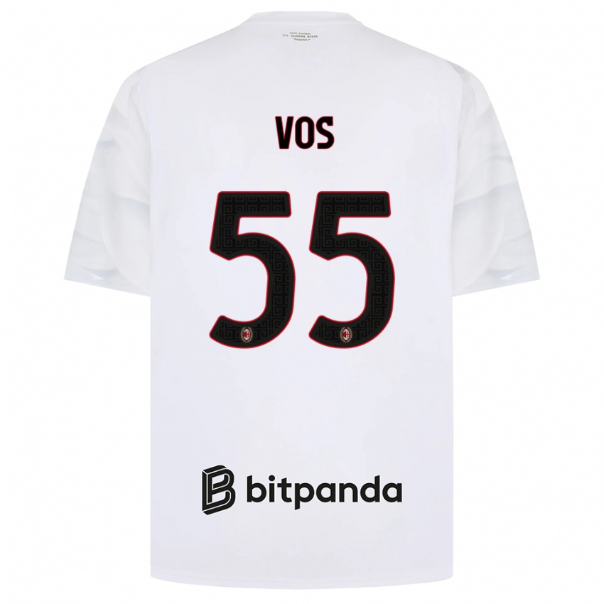 ילדים Silvano Vos #55 לבן אדום שחור הרחק ג'רזי 2026/27 חולצה קצרה