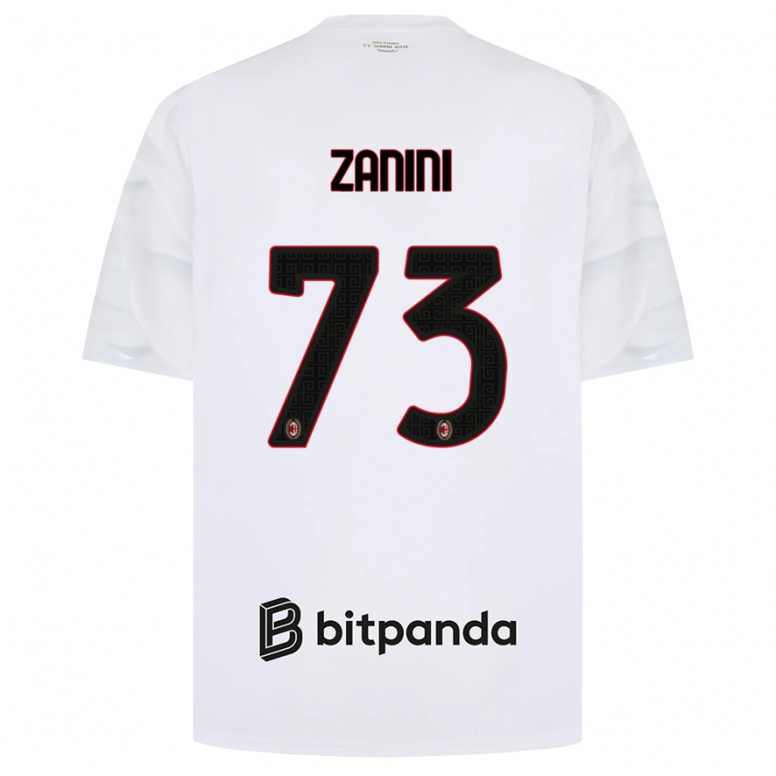 ילדים Paola Zanini #73 לבן אדום שחור הרחק ג'רזי 2026/27 חולצה קצרה