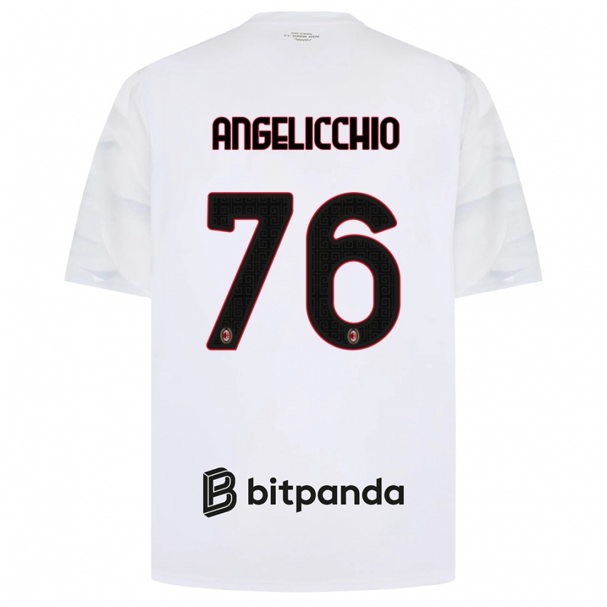 ילדים Mattia Angelicchio #76 לבן אדום שחור הרחק ג'רזי 2026/27 חולצה קצרה