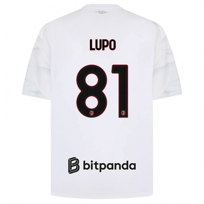 ילדים Simone Lupo #81 לבן אדום שחור הרחק ג'רזי 2026/27 חולצה קצרה
