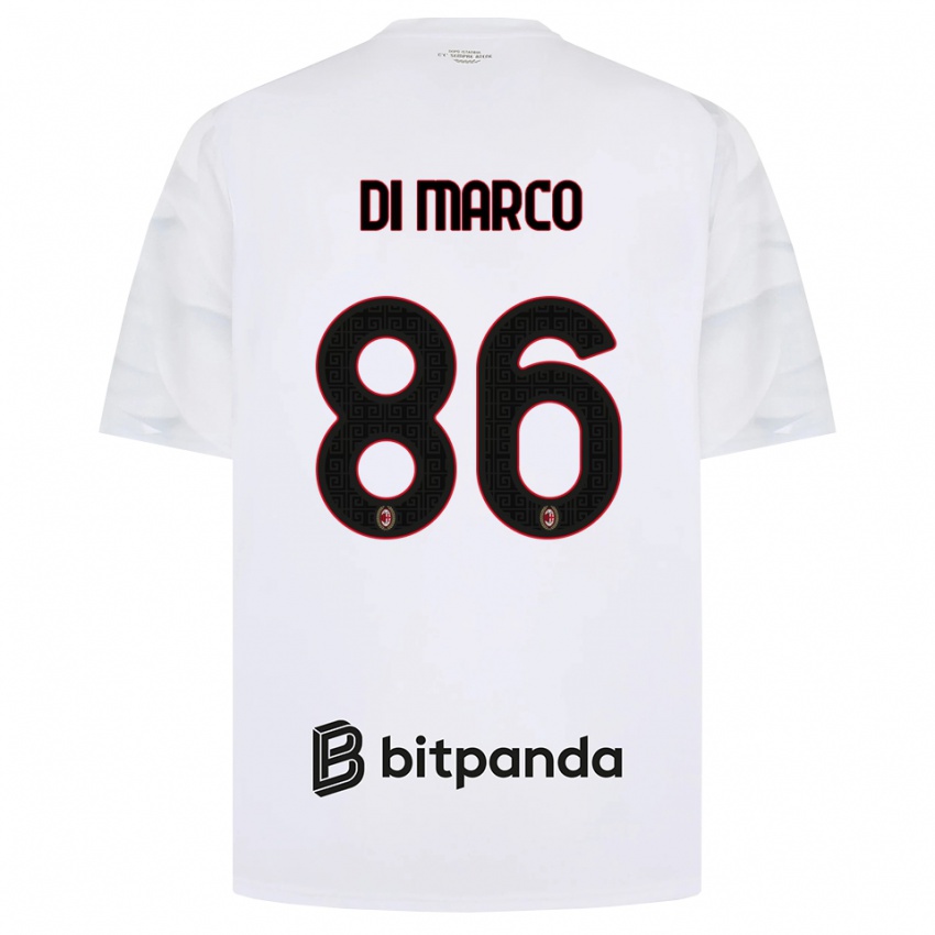 ילדים Luca Di Marco #86 לבן אדום שחור הרחק ג'רזי 2026/27 חולצה קצרה