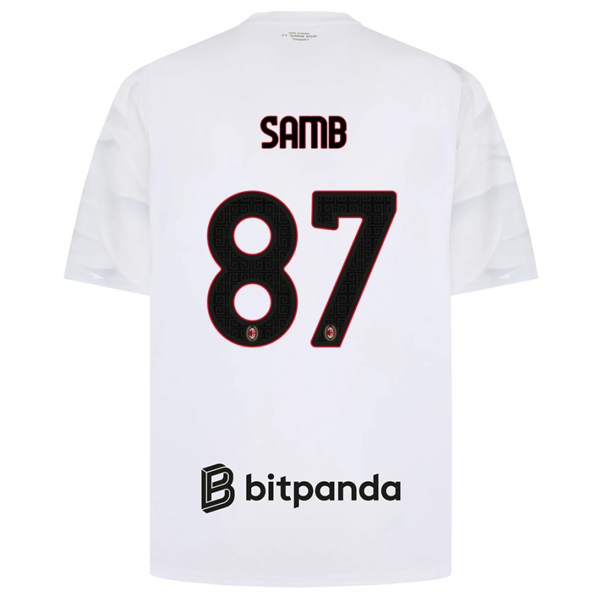 ילדים Ablaye Samb #87 לבן אדום שחור הרחק ג'רזי 2026/27 חולצה קצרה