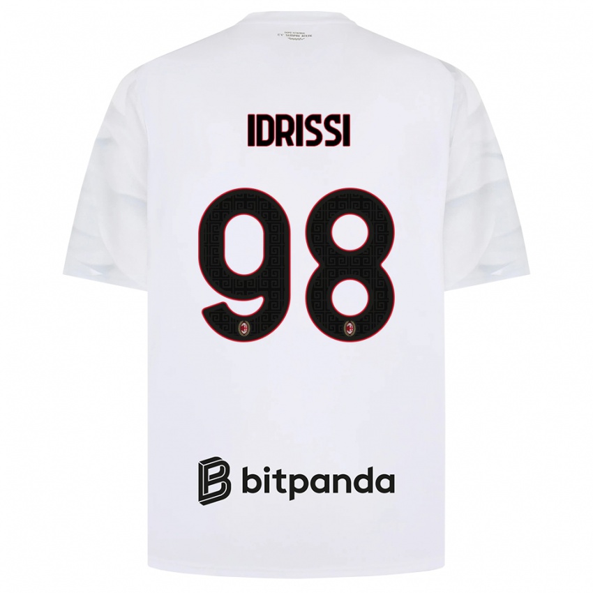 ילדים Yahya Idrissi #98 לבן אדום שחור הרחק ג'רזי 2026/27 חולצה קצרה