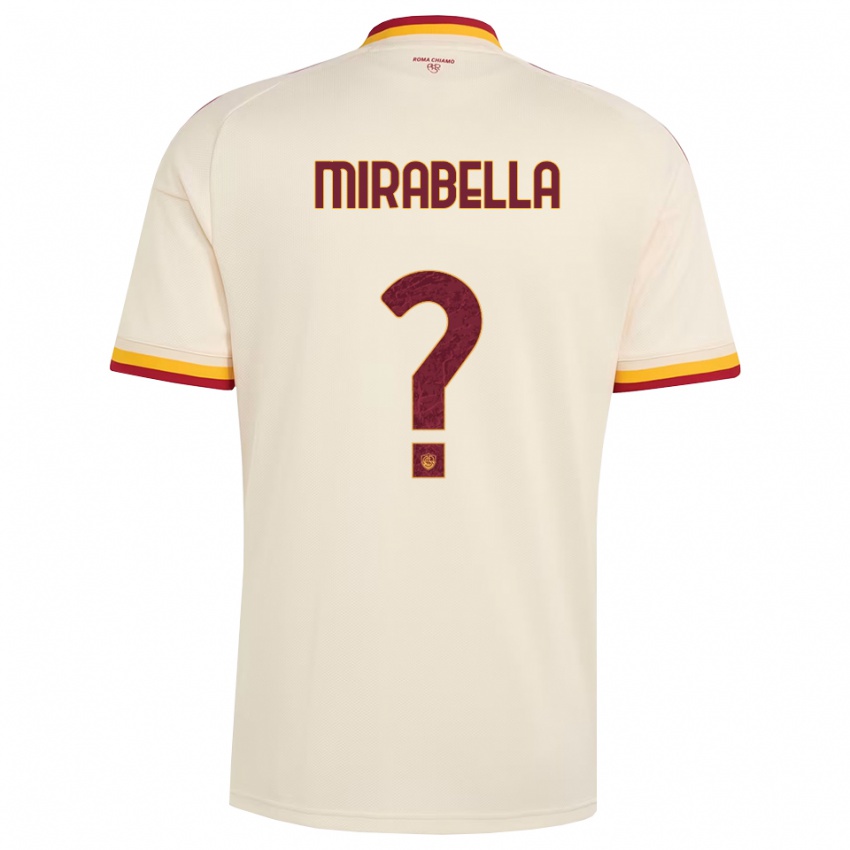 ילדים Mattia Mirabella #0 שמפניה אדום צהוב הרחק ג'רזי 2026/27 חולצה קצרה