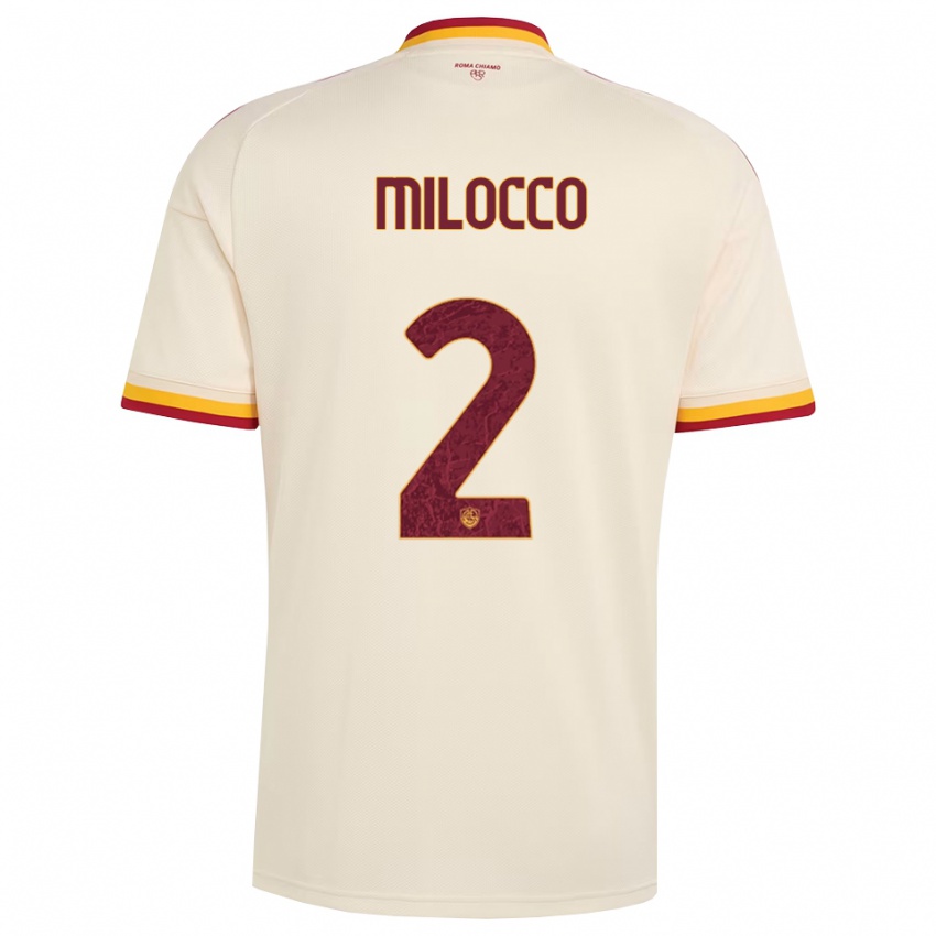 ילדים Matias Milocco #2 שמפניה אדום צהוב הרחק ג'רזי 2026/27 חולצה קצרה