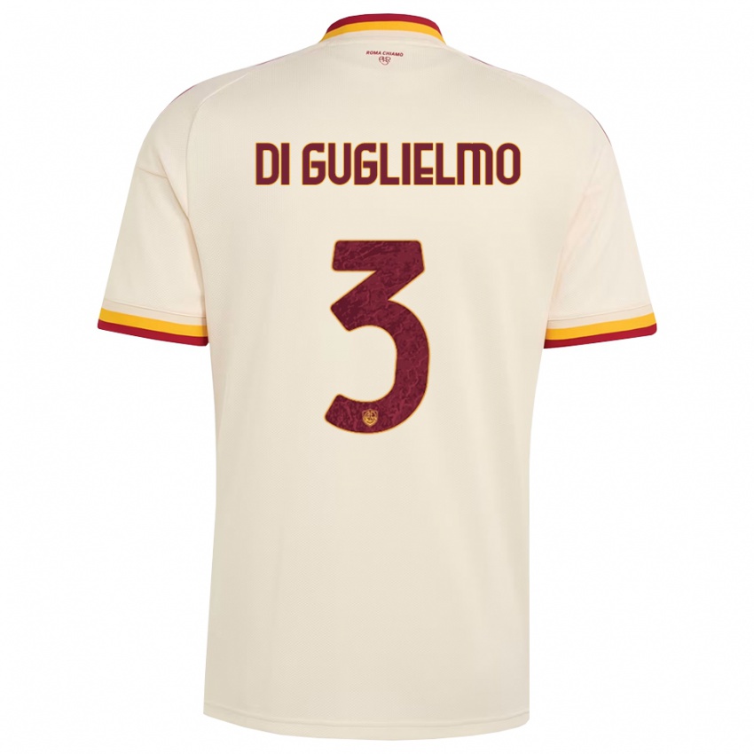 ילדים Lucia Di Guglielmo #3 שמפניה אדום צהוב הרחק ג'רזי 2026/27 חולצה קצרה