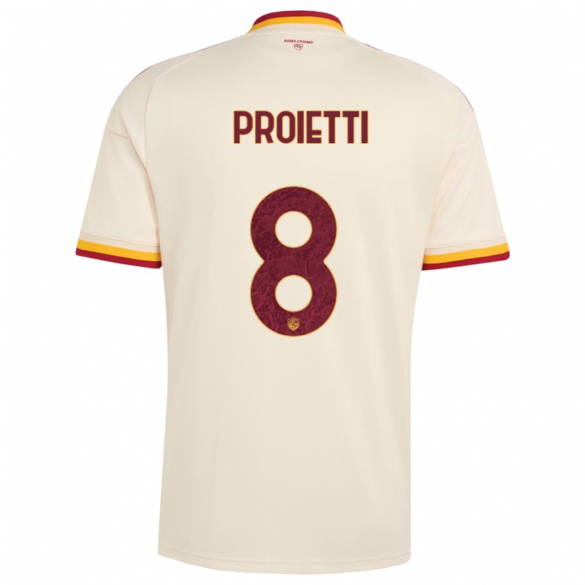 ילדים Mauro Proietti #8 שמפניה אדום צהוב הרחק ג'רזי 2026/27 חולצה קצרה