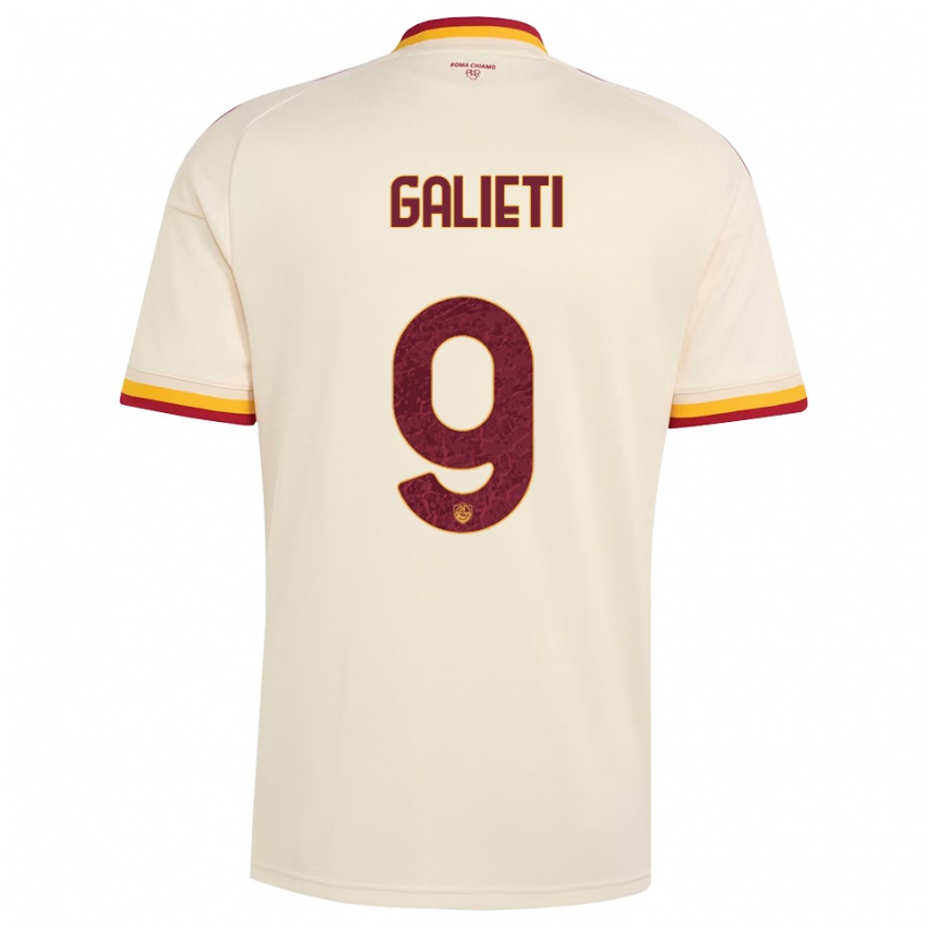 ילדים Leonardo Galieti #9 שמפניה אדום צהוב הרחק ג'רזי 2026/27 חולצה קצרה