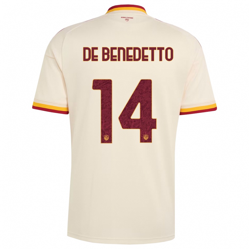 ילדים Lorenzo De Benedetto #14 שמפניה אדום צהוב הרחק ג'רזי 2026/27 חולצה קצרה