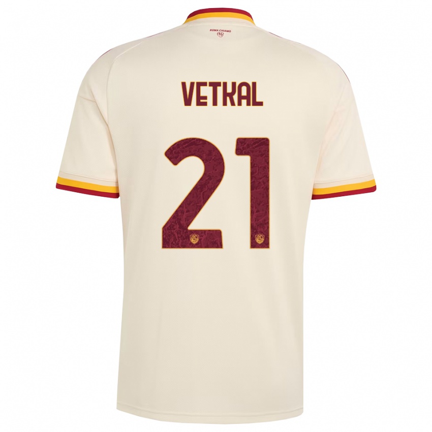 ילדים Martin Vetkal #21 שמפניה אדום צהוב הרחק ג'רזי 2026/27 חולצה קצרה