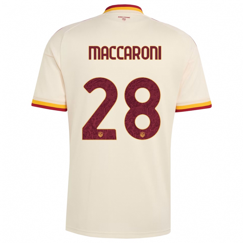ילדים Valerio Maccaroni #28 שמפניה אדום צהוב הרחק ג'רזי 2026/27 חולצה קצרה