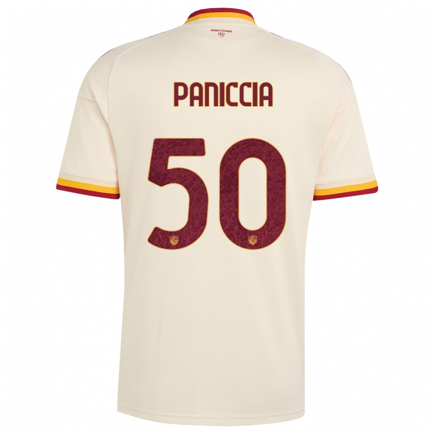 ילדים Martina Paniccia #50 שמפניה אדום צהוב הרחק ג'רזי 2026/27 חולצה קצרה
