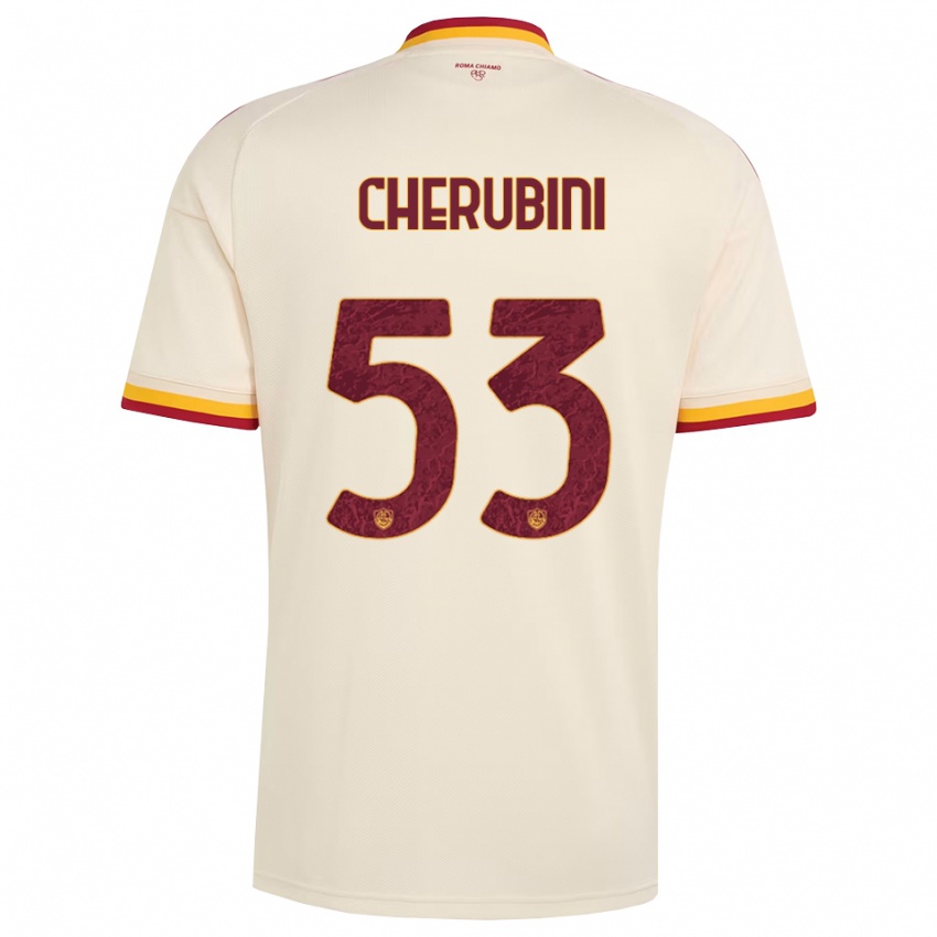 ילדים Martina Cherubini #53 שמפניה אדום צהוב הרחק ג'רזי 2026/27 חולצה קצרה