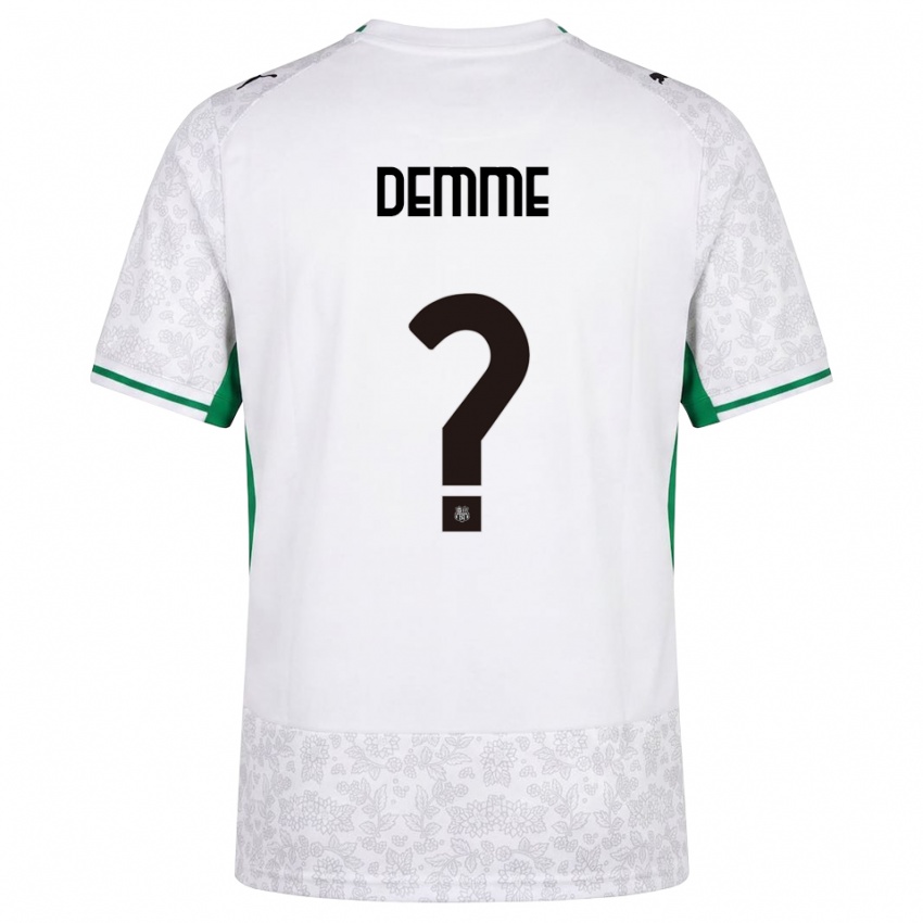 ילדים Antonio Demme #0 לבן שחור ירוק הרחק ג'רזי 2026/27 חולצה קצרה