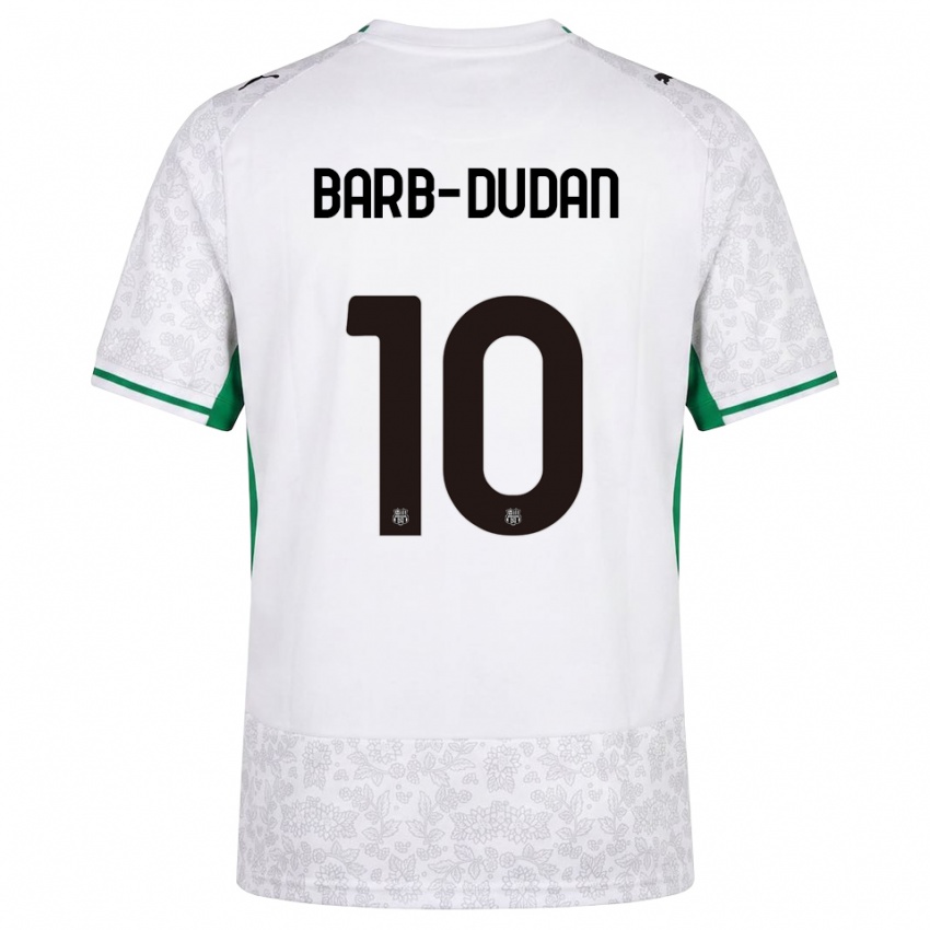 ילדים Marco Barb-Dudan #10 לבן שחור ירוק הרחק ג'רזי 2026/27 חולצה קצרה