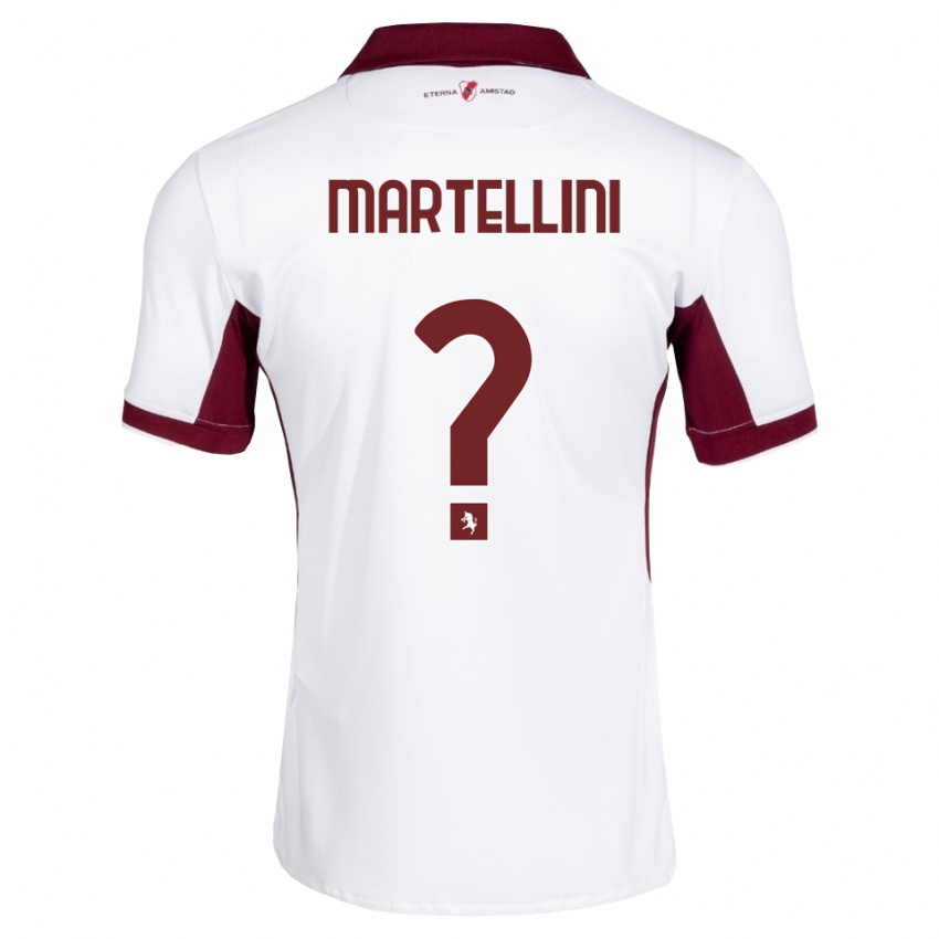 ילדים Riccardo Martellini #0 בורדו לבן אדום הרחק ג'רזי 2026/27 חולצה קצרה