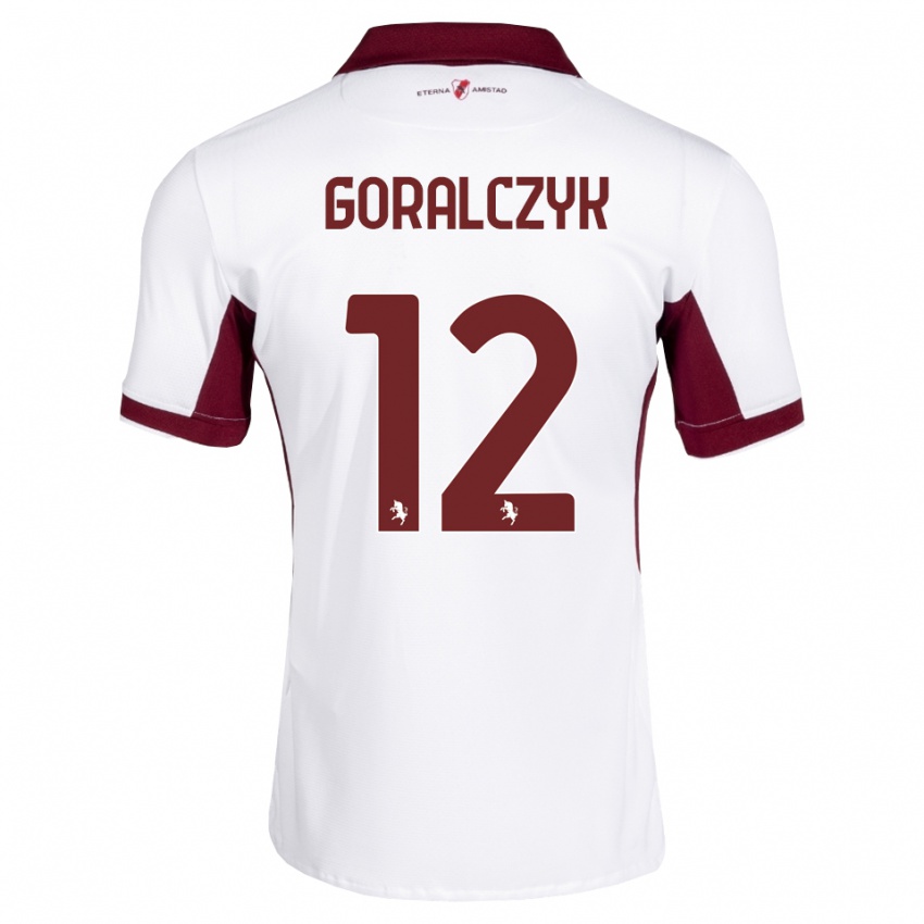 ילדים Karol Goralczyk #12 בורדו לבן אדום הרחק ג'רזי 2026/27 חולצה קצרה