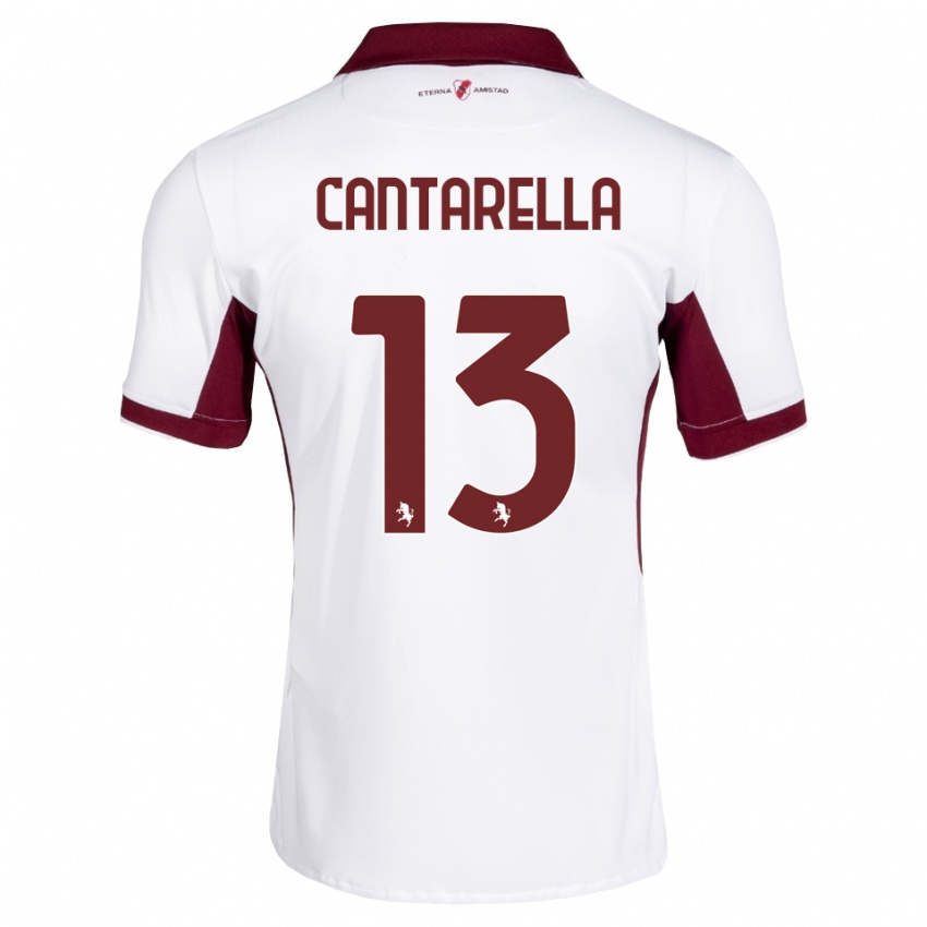 ילדים Luca Cantarella #13 בורדו לבן אדום הרחק ג'רזי 2026/27 חולצה קצרה