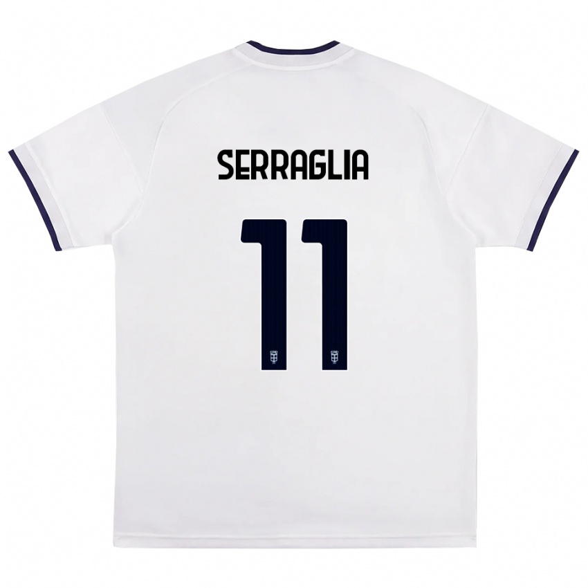 ילדים Lucas Serraglia #11 לבן אדום כחול מלכותי הרחק ג'רזי 2026/27 חולצה קצרה
