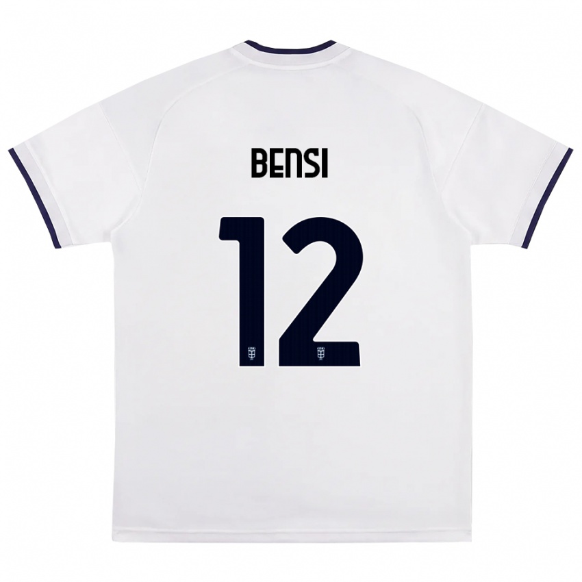 ילדים Nicolò Bensi #12 לבן אדום כחול מלכותי הרחק ג'רזי 2026/27 חולצה קצרה