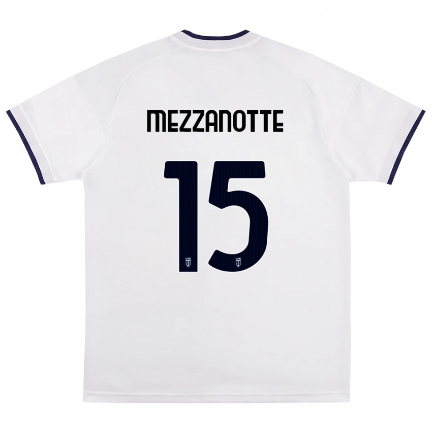 ילדים Davide Mezzanotte #15 לבן אדום כחול מלכותי הרחק ג'רזי 2026/27 חולצה קצרה