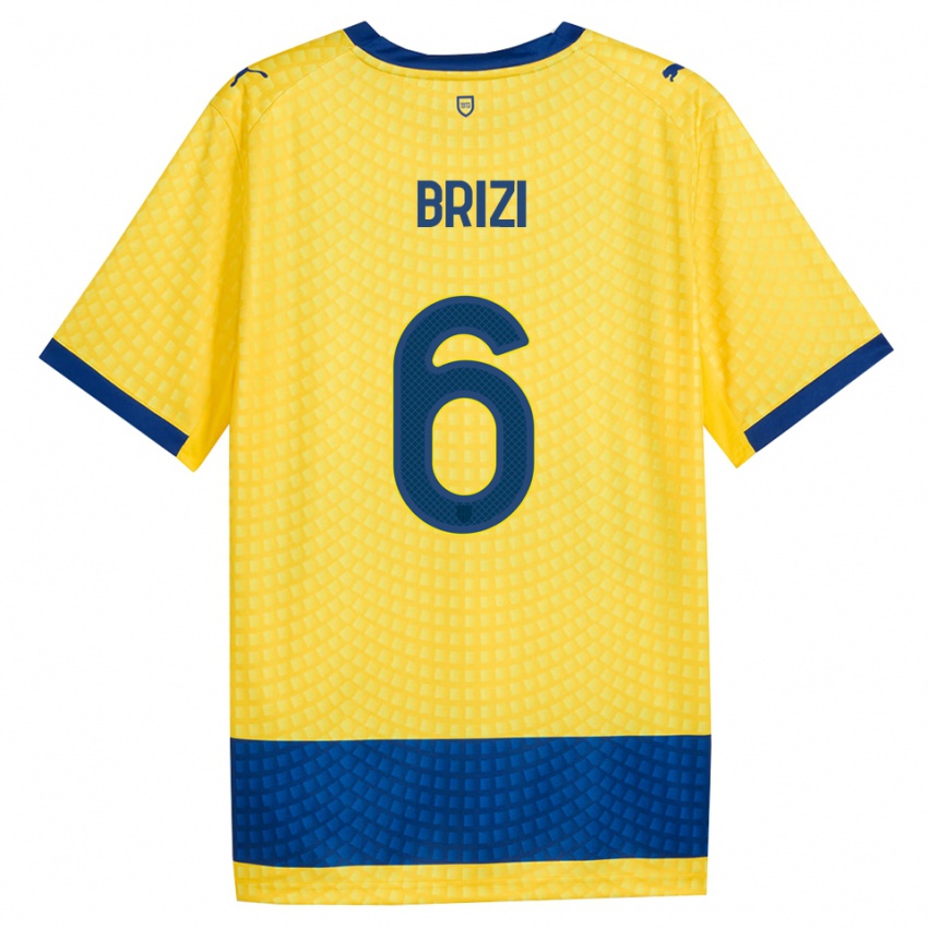 ילדים Andrea Brizi #6 צהוב כחול שחור הרחק ג'רזי 2026/27 חולצה קצרה