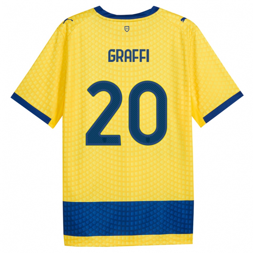 ילדים Jacopo Graffi #20 צהוב כחול שחור הרחק ג'רזי 2026/27 חולצה קצרה