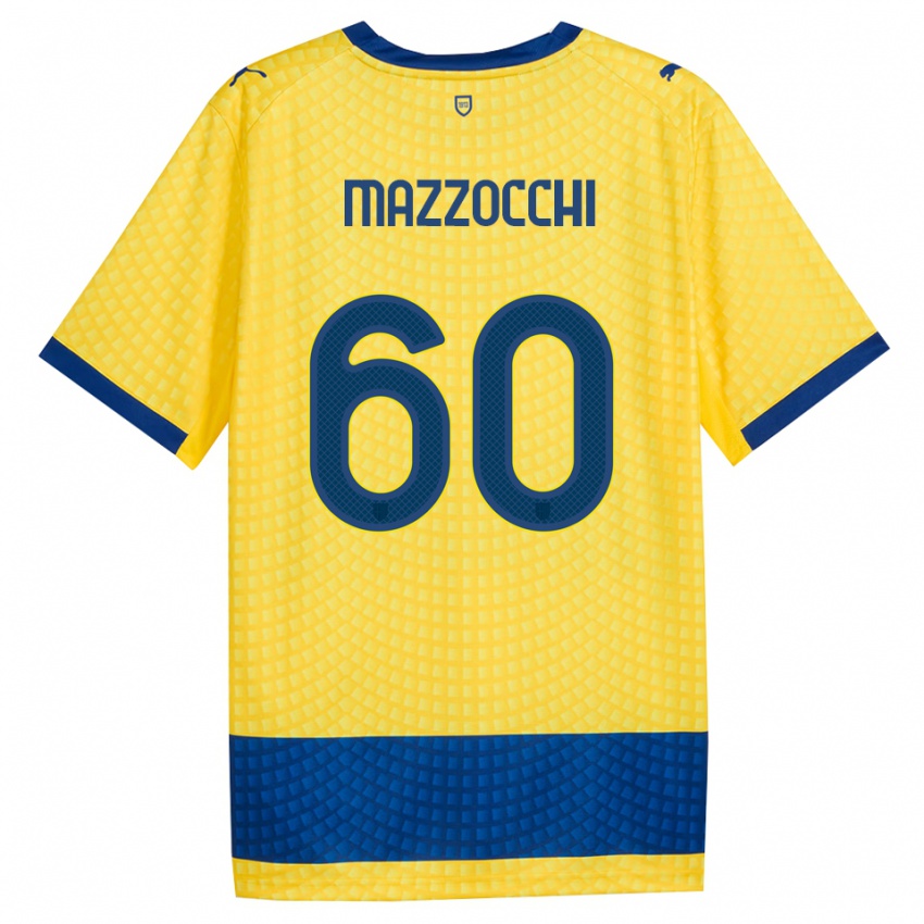 ילדים Alessandro Mazzocchi #60 צהוב כחול שחור הרחק ג'רזי 2026/27 חולצה קצרה