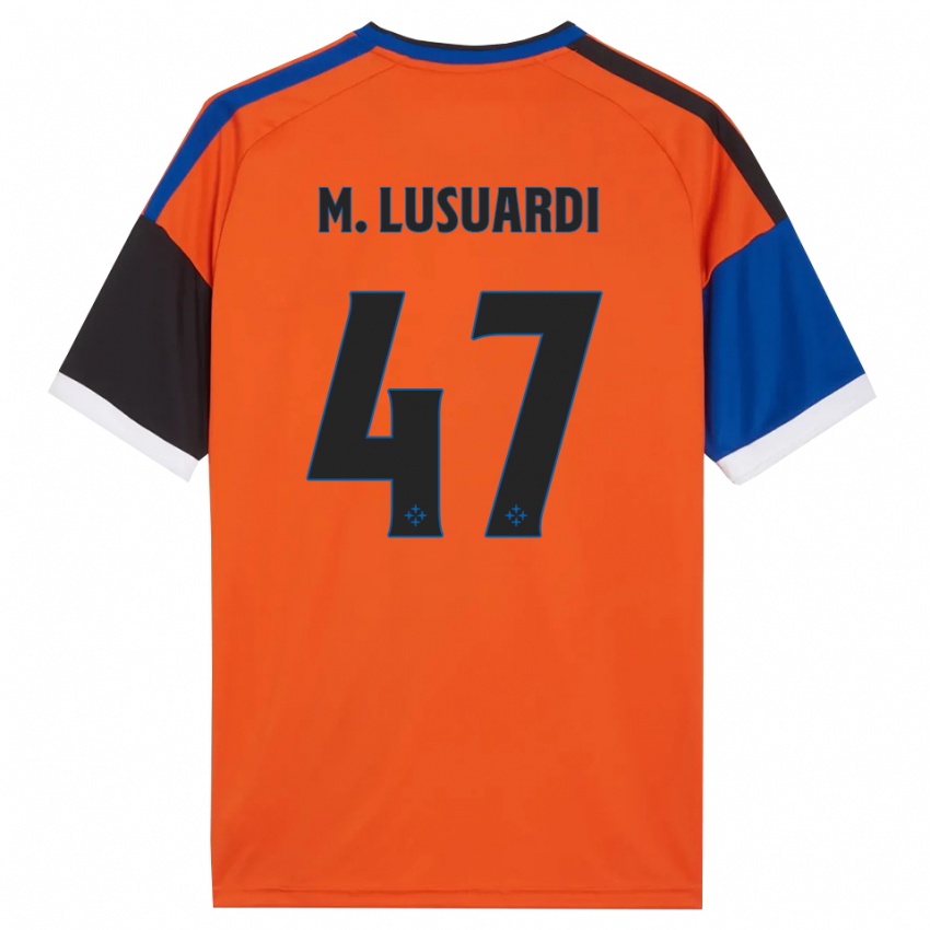 ילדים Mateus Lusuardi #47 כתום כחול שחור לבן הרחק ג'רזי 2026/27 חולצה קצרה