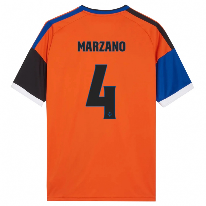 ילדים Michelangelo Marzano #4 כתום כחול שחור לבן הרחק ג'רזי 2026/27 חולצה קצרה