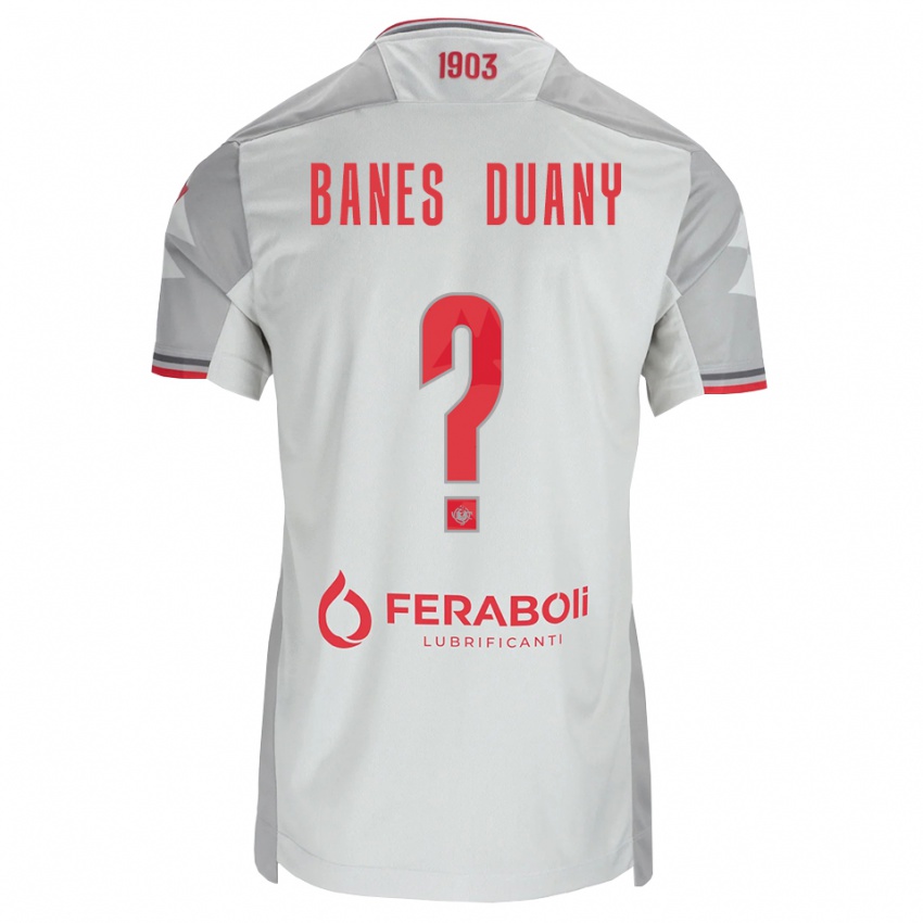 ילדים Alessandro Banes Duany #0 אפור לבן אדום הרחק ג'רזי 2026/27 חולצה קצרה