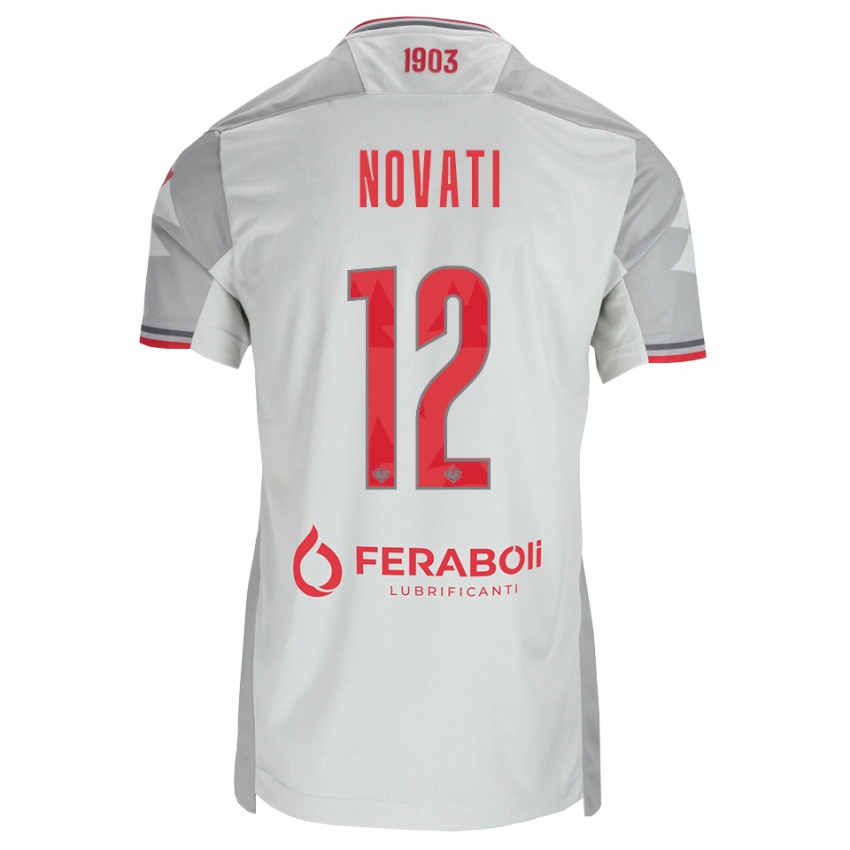 ילדים Lorenzo Novati #12 אפור לבן אדום הרחק ג'רזי 2026/27 חולצה קצרה