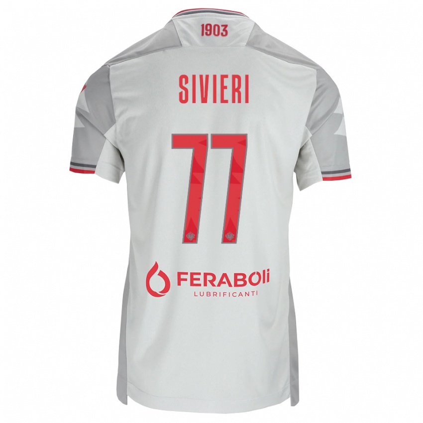 ילדים Lorenzo Sivieri #77 אפור לבן אדום הרחק ג'רזי 2026/27 חולצה קצרה