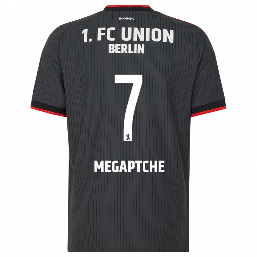 ילדים Yann Megaptche #7 שחור לבן אדום הרחק ג'רזי 2026/27 חולצה קצרה
