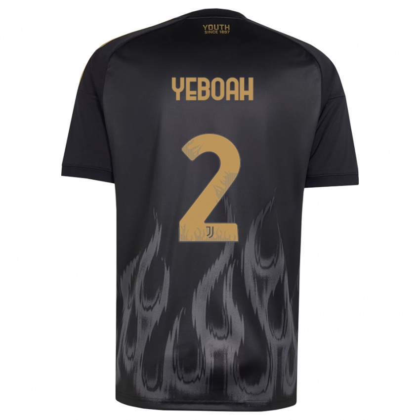 ילדים Christian Yeboah #2 שחור חום ג'רזי קיט שלישי 2026/27 חולצה קצרה