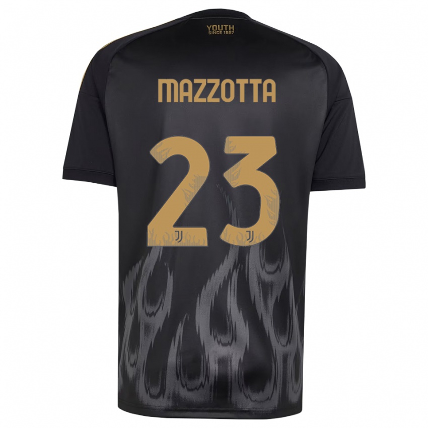 ילדים Raphael Mazzotta #23 שחור חום ג'רזי קיט שלישי 2026/27 חולצה קצרה