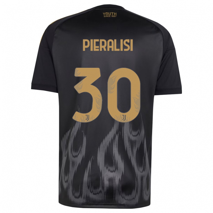ילדים Tommaso Pieralisi #30 שחור חום ג'רזי קיט שלישי 2026/27 חולצה קצרה