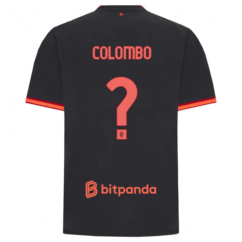 ילדים Tommaso Colombo #0 שחור אדום ג'רזי קיט שלישי 2026/27 חולצה קצרה