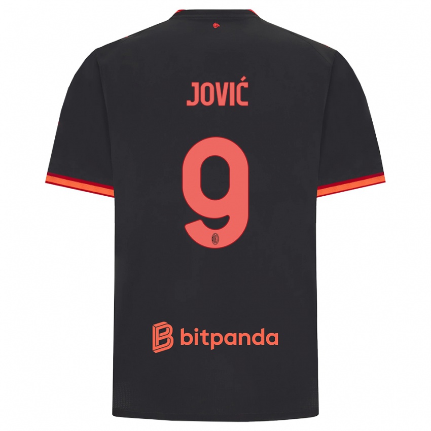 ילדים לוקה יוביץ' #9 שחור אדום ג'רזי קיט שלישי 2026/27 חולצה קצרה