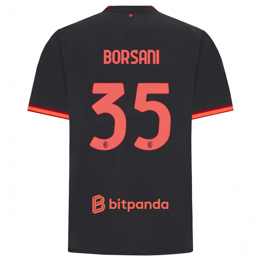 ילדים Emanuele Borsani #35 שחור אדום ג'רזי קיט שלישי 2026/27 חולצה קצרה