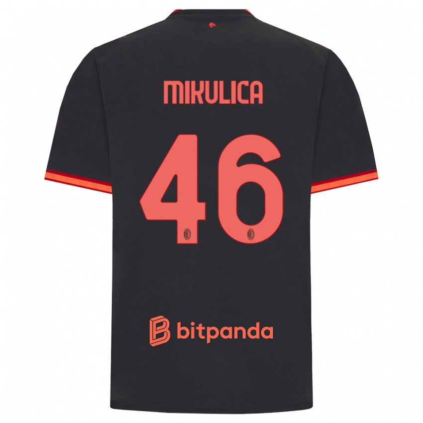 ילדים Petra Mikulica #46 שחור אדום ג'רזי קיט שלישי 2026/27 חולצה קצרה