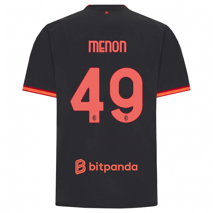 ילדים Luca Menon #49 שחור אדום ג'רזי קיט שלישי 2026/27 חולצה קצרה