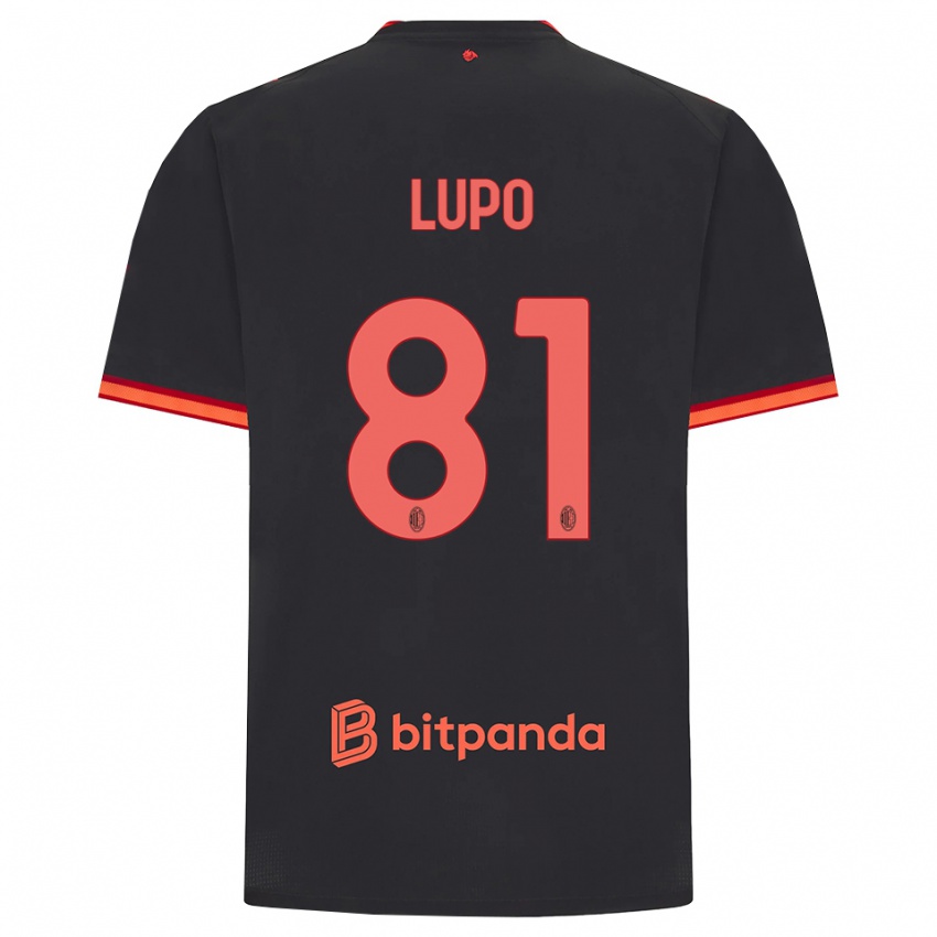 ילדים Simone Lupo #81 שחור אדום ג'רזי קיט שלישי 2026/27 חולצה קצרה
