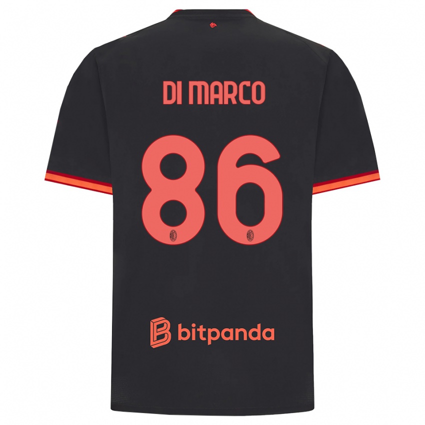 ילדים Luca Di Marco #86 שחור אדום ג'רזי קיט שלישי 2026/27 חולצה קצרה