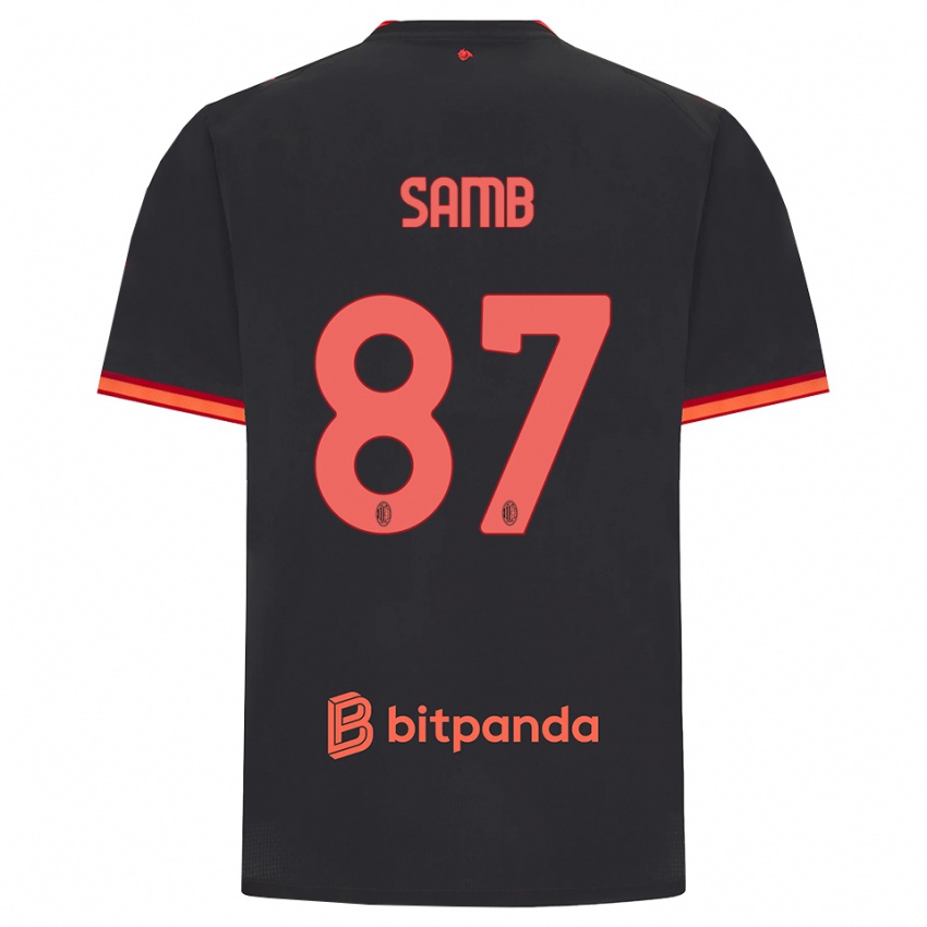 ילדים Ablaye Samb #87 שחור אדום ג'רזי קיט שלישי 2026/27 חולצה קצרה