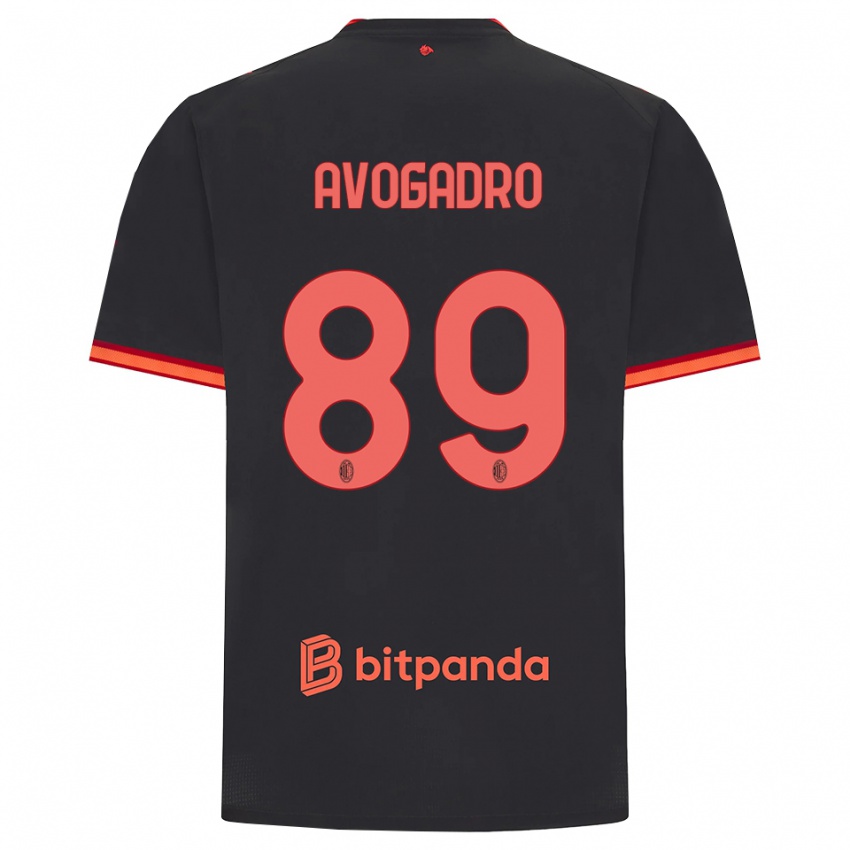 ילדים Pietro Avogadro #89 שחור אדום ג'רזי קיט שלישי 2026/27 חולצה קצרה